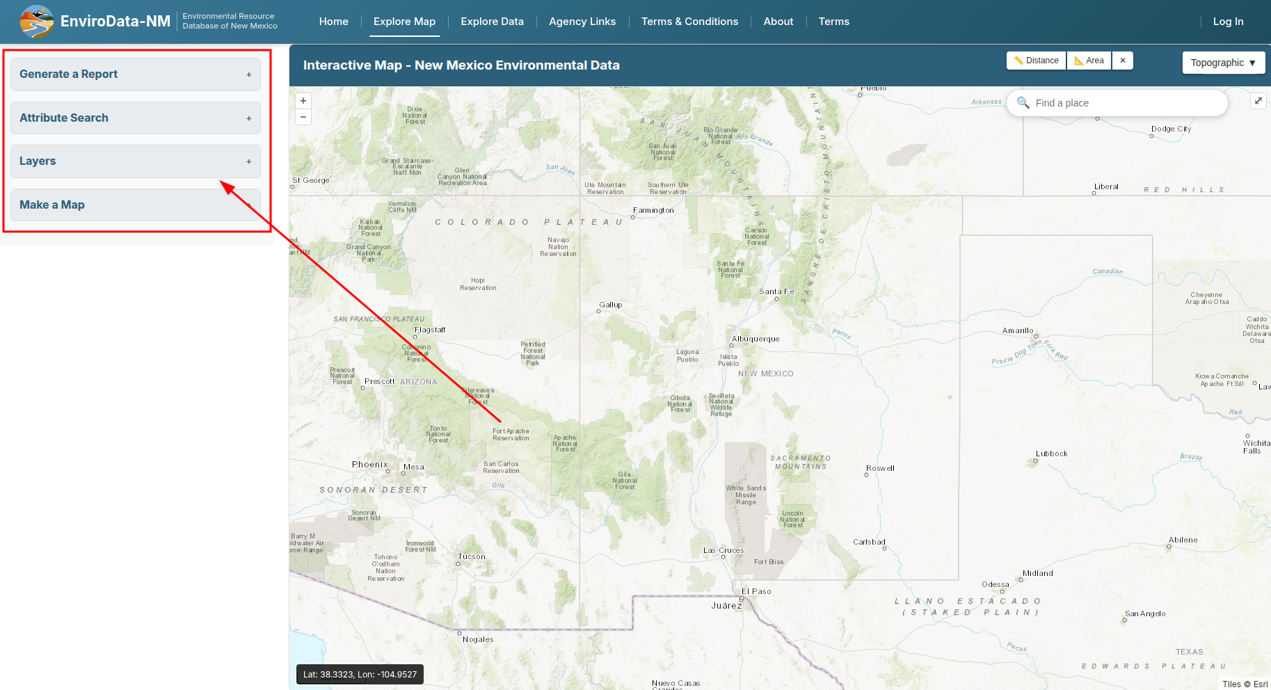 Explore Map page